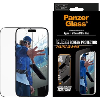 PanzerGlass® Ultra-Wide Fit sklo Apple iPhone 17 Pro Max s bezprašným aplikačním boxem