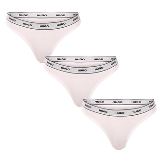 3PACK dámská tanga HUGO bílá (50545680 100) L