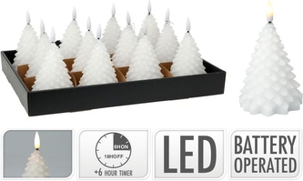 Svíčka stromek bílý LED menší