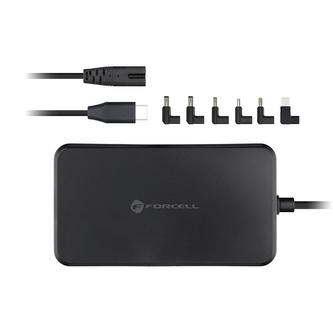 Forcell F-Energy E856 - Univerzální 90W napájecí adaptér pro notebook (6 typů koncovek adaptérů) černá