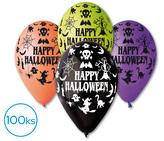 Balónky s potiskem 100ks OBYČ. Happy Halloween