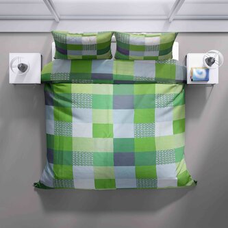 Francouzské povlečení Zelený čtverec Renforcé bavlna Francouzské povlečení Zelený čtverec Renforcé bavlna