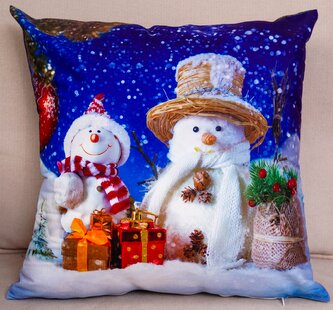 Vánoční polštář SNOWMAN FRIENDS I. 40x40 cm Mybesthome