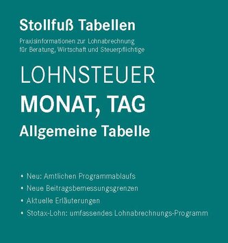 Tabelle, Lohnsteuer 2025 Monat, Tag Sonderausgabe August