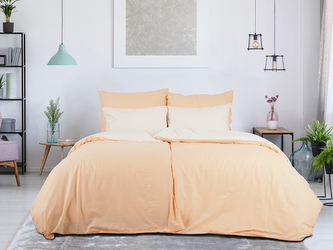 B.E.S. - Petrovice, s.r.o. Povlečení BAVLNA Double face hotelový uzávěr - Meruňková/Popelavá Rozměr: 140 x 200 + 70 x 90