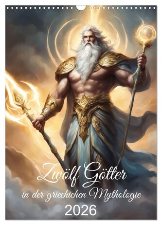 Zwölf Götter der griechischen Mythologie (Wandkalender 2026 DIN A3 hoch), CALVENDO Monatskalender