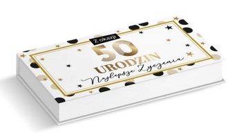 Pudełko ozdobne z okazji 50 urodzin 18x9cm PD-28