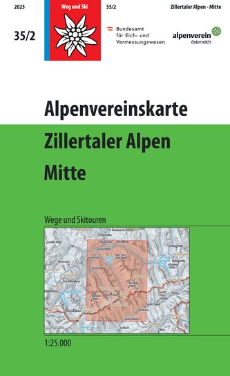 Alpenvereinskarte Zillertaler Alpen - Mitte Alpenvereinskarte Zillertaler Alpen - Mitte