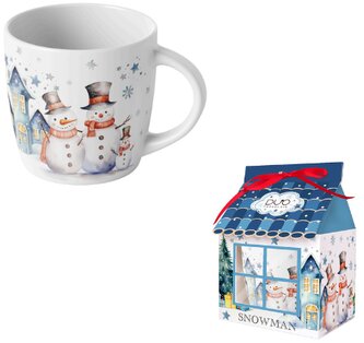 Porcelánový hrnek v dárkové krabičce Snowman