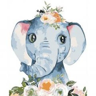 Malowanie po numerach 40x50cm Słonik