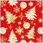 Ubrousky PAW Dekor L (20ks) Golden Christmas Tree red