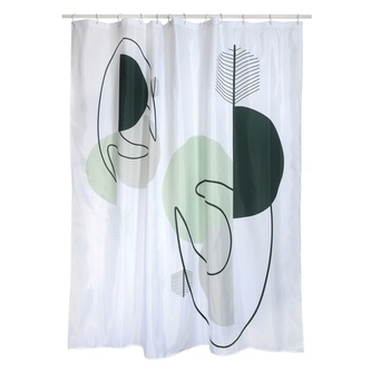 MSV sprchový závěs MINIMALIST, motiv abstraktní, bílý, 180 x 200 cm, polyester