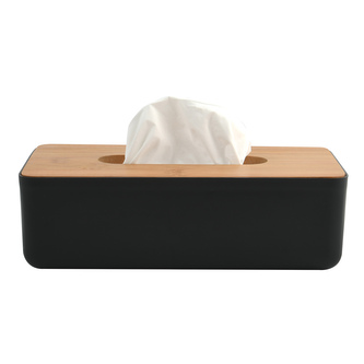 MSV box na kapesníky KAMLA, matně černý, plast, bambus MSV box na kapesníky KAMLA, matně černý, plast, bambus