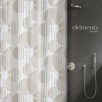 Elements by Spirella sprchový závěs RAIO, kruhy, béžový, 180 x 200 cm, polyester