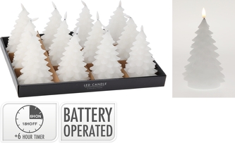 Svíčka stromek bílý LED větší