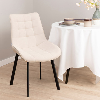 Krzesło COLIN w tkaninie beżowe 53x51x83 cm