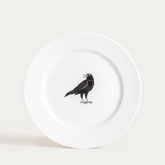 Talerz | BARIK | deserowy biały z krukiem | 20 cm | 750489 Talerz | BARIK | deserowy biały z krukiem | 20 cm | 750489