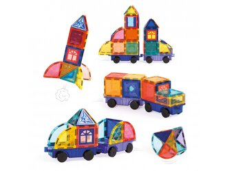 Magnetická stavebnice s auty 63 ks