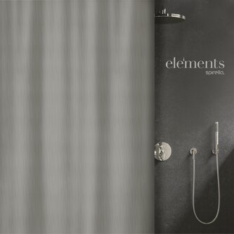 Elements by Spirella sprchový závěs MERA, šedý, 180 x 200 cm, polyester
