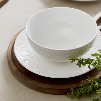 Miska SYLIA biała z ornamentem 15 cm Miska SYLIA biała z ornamentem 15 cm