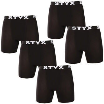 5PACK pánské boxerky Styx long sportovní guma černé (5UN960) XL