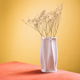 Wazon | NOVO | biały w geometryczny wzór | 11,2x24,50 cm | 727771