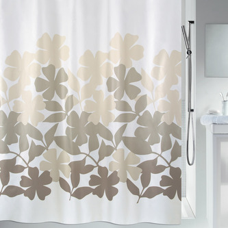 Spirella sprchový závěs FLEURY, motiv květin, bílý, 180 x 200 cm, polyester