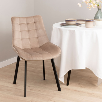 Krzesło COLIN welurowe beżowe 53x51x83 cm