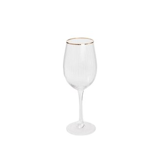Kieliszek | LYNN | ryflowany transparentny ze złotym rantem | 0,5 l | 719707
