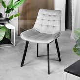 Krzesło | COLIN | welurowe szare | 53x51x83 cm | ALL 970713