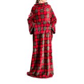 Koc telewizyjny | TARTAN | z rękawami we wzór | 130x170 cm | 750922