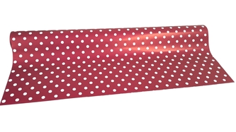 Floristická fólie s puntíkem bordó