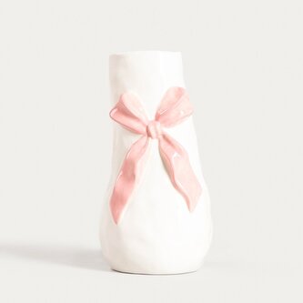 Wazon | BOWSY | ceramiczny z kokardą | 10x20,5 cm | 753053 Wazon | BOWSY | ceramiczny z kokardą | 10x20,5 cm | 753053