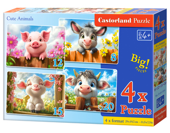 Puzzle x 4 Kontur Cute Animals CASTOR Puzzle x 4 Kontur Cute Animals CASTOR