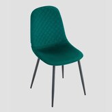 Krzesło | NOIR | welurowe zielone z czarnymi nogami | 44x52x85 cm | 743863