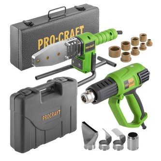 Polyfúzní svářečka Procraft PL1900 + horkovzdušná pistole PH2000 | SPL1900/PH2000