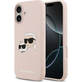 Karl Lagerfeld Liquid Silicone Double Heads MagSafe kryt iPhone 17 růžový
