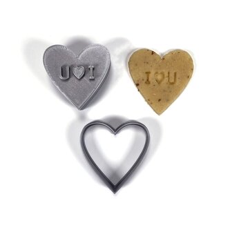 Valentýnské razítko s vykrajovátkem ve tvaru srdce s nápisem I♥U Valentýnské razítko s vykrajovátkem ve tvaru srdce s nápisem I♥U