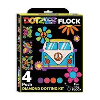 Diamond Dotz - Adults Flocked Neon Peace&Love;