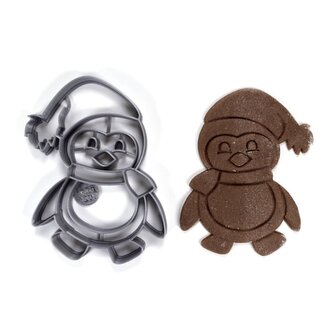 Roztomilý tučňák s čepicí vykrajovátko/formička VYK398 | Vánoce