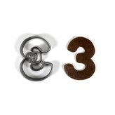 Číslo 3 zaoblené hrany (7cm) vykrajovátko/formička
