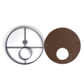 Kulatý podstavec s otvorem na svíčku vykrajovátko/formička