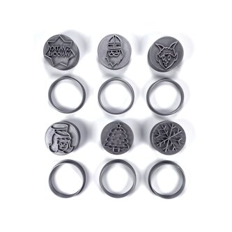 5+1 Akční vánoční set razítek s vykrajovátky č.7