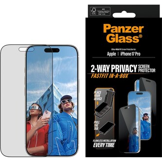 PanzerGlass® Privacy sklo Apple iPhone 17 Pro s bezprašným aplikačním boxem