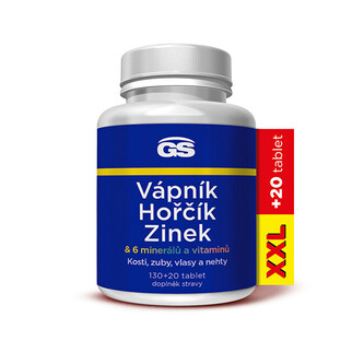 GreenSwan GS Vápník hořčík zinek 130 + 20 tablet XXL
