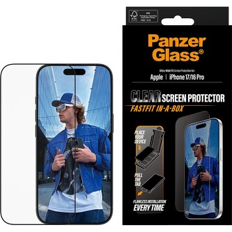 PanzerGlass® Ultra-Wide Fit sklo Apple iPhone 17/16 Pro s bezprašným aplikačním boxem