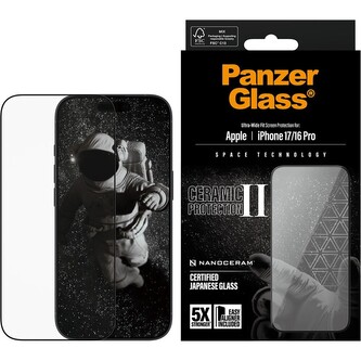PanzerGlass® Ceramic II sklo Apple iPhone 17/16 Pro s instalačním rámečkem