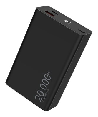 Powerbanka 20000 mAh 2xUSB + kabel Type-C - černá