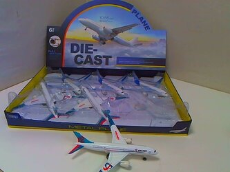 Samolot pasażerski metalowy św/dźw 6szt/op 1272116