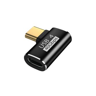 Adaptér USB-C x USB-C 90° - černý